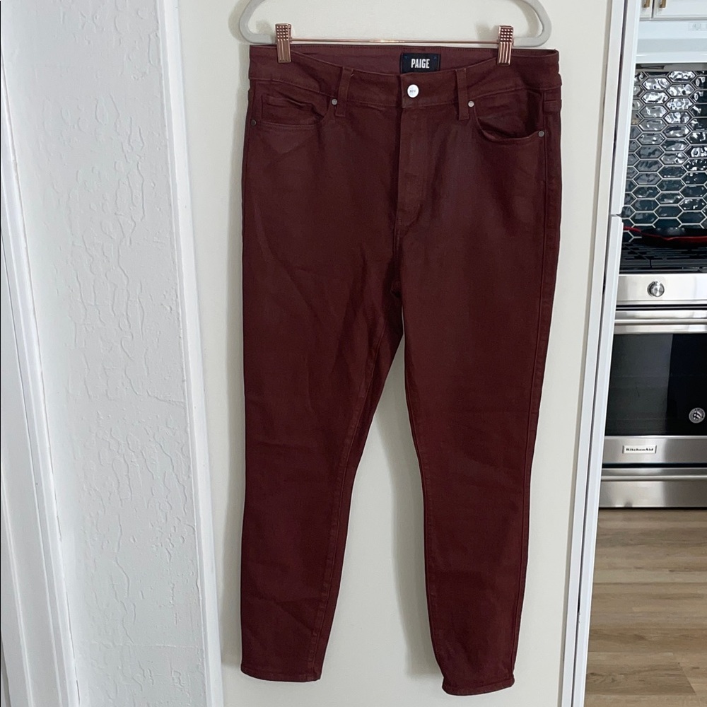 PAIGE Hoxton Ankle Burgundy Dust Luxe Coating | 32
